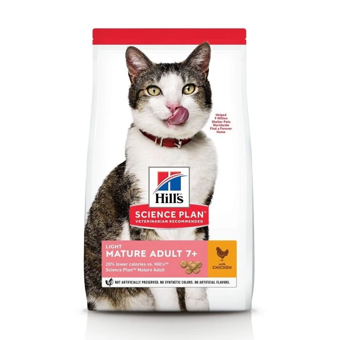 Hill's Science Plan Mature Adult Light Croquettes Pour Chat Sénior Au Poulet 1 Hill's Science Plan Mature Adult Light Croquettes Pour Chat Sénior Au Poulet