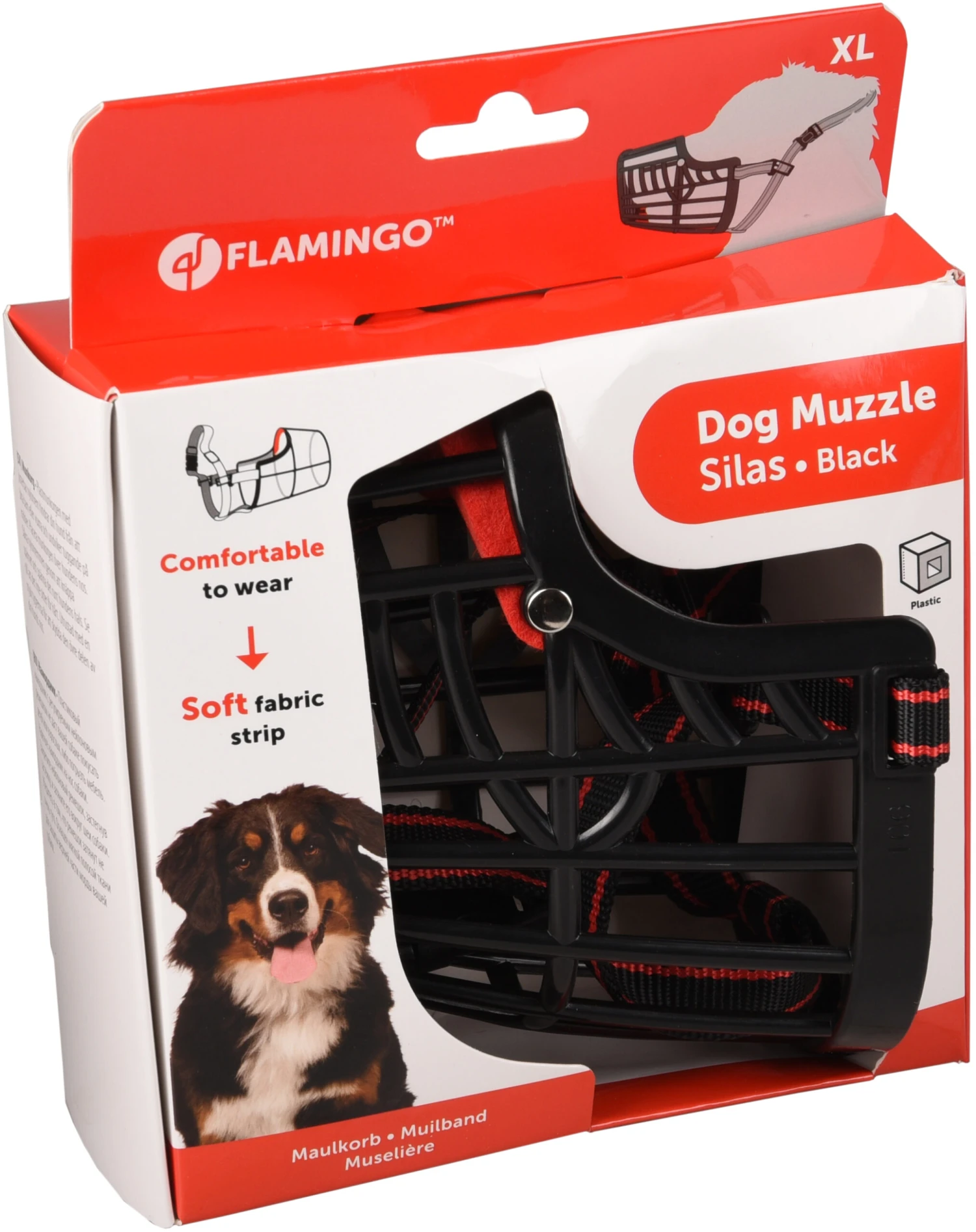 Flamingo Muselière Silas XL Noir 40cm 44-59cm 2 Flamingo Muselière Silas XL Noir 40cm 44-59cm – Image 2