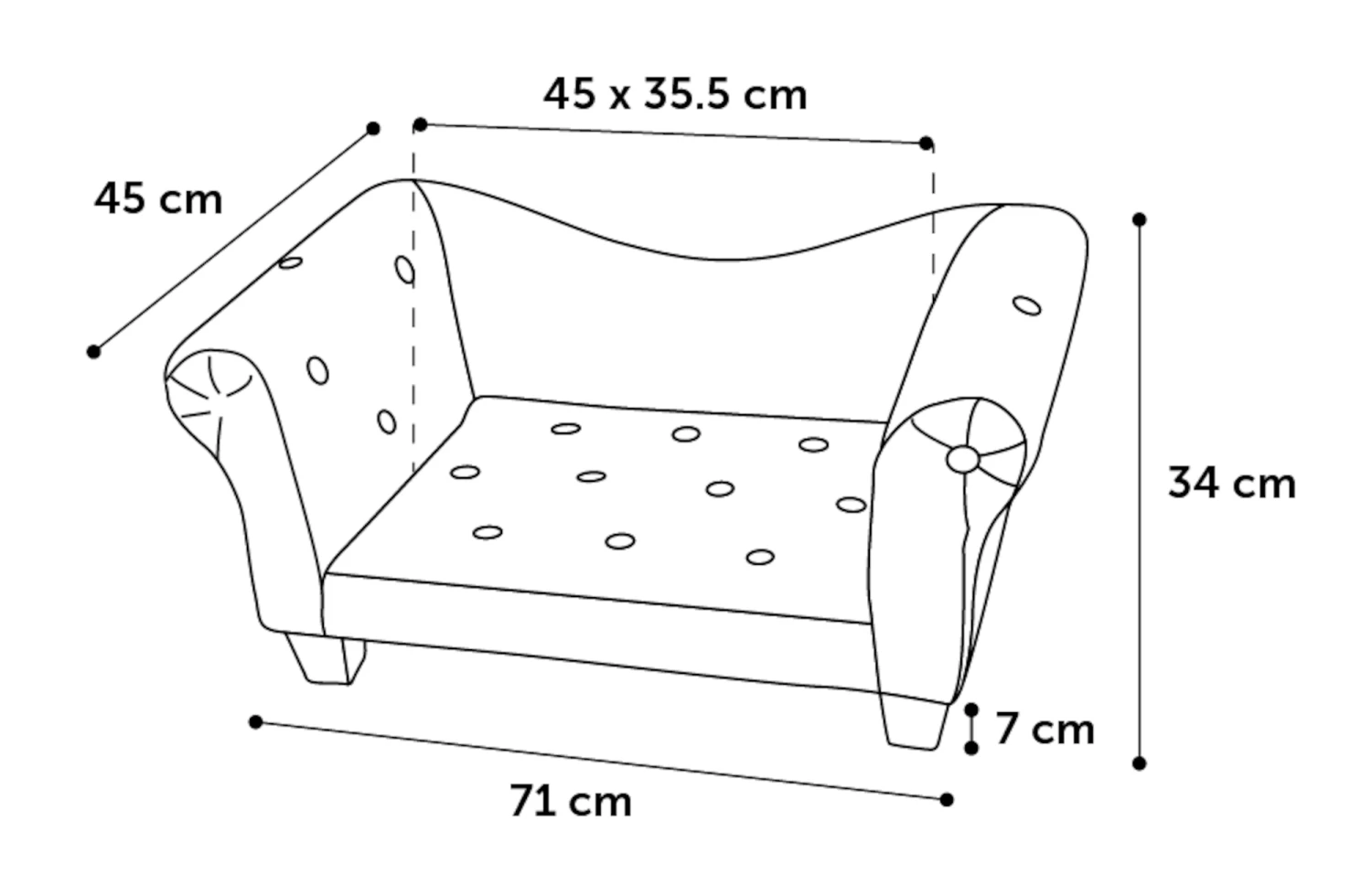 Flamingo Sofa Maximilien Gris 71x45x34cm 5 Flamingo Sofa Maximilien Gris 71x45x34cm – Image 5