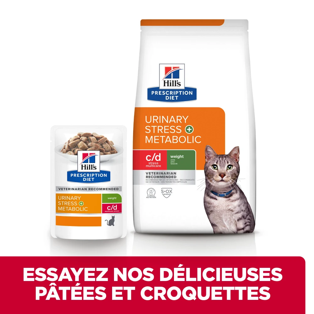 Hill's Prescription Diet C/D Urinay Stress + Metabolic Croquettes Pour Chat Au Poulet 2 Hill's Prescription Diet C/D Urinay Stress + Metabolic Croquettes Pour Chat Au Poulet – Image 2