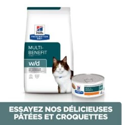Hill's Prescription Diet W/D Multi Benefit Croquettes Et Boîtes Pour Chat Au Poulet -Pet Market Soldes 52742042251 3 prescription diet chat w d croquettes poulet 1