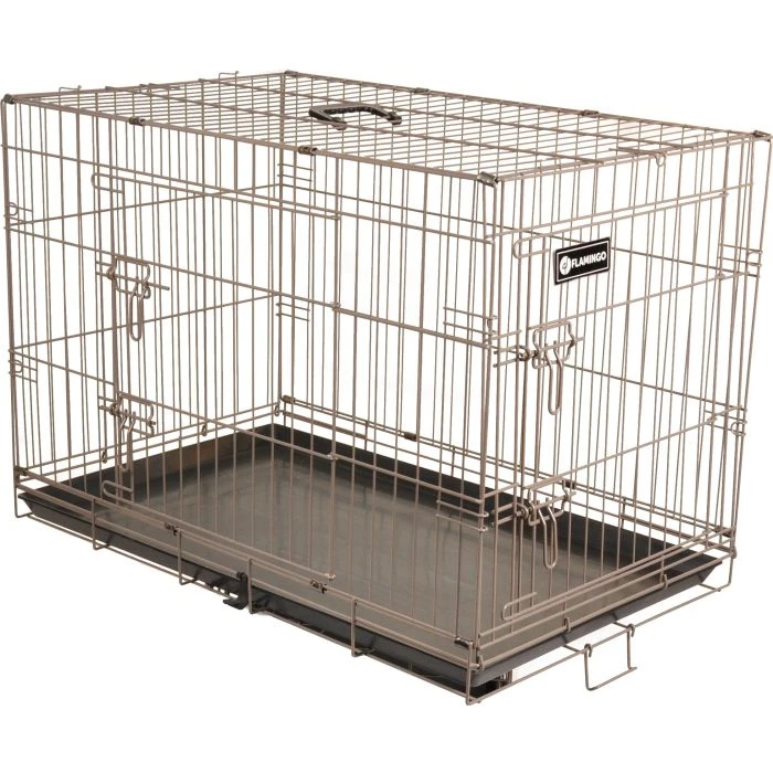 Flamingo Cage Pour Chien Ebo Taupe L 56x92x64cm 1 Flamingo Cage Pour Chien Ebo Taupe L 56x92x64cm