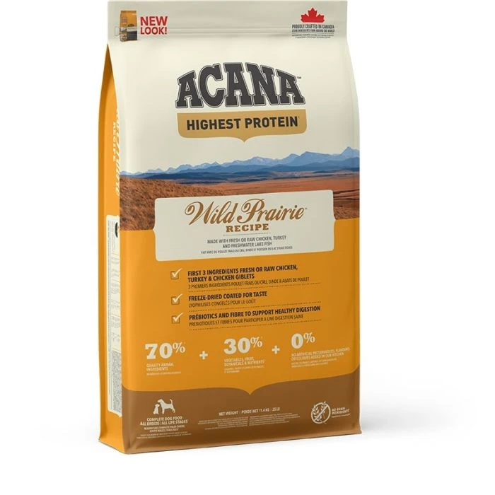 Acana Highest Proteïn Wild Prairie Chien 1 Acana Highest Proteïn Wild Prairie Chien