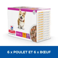 HILL'S SCIENCE PLAN HEALTHY CUISINE MIJOTÉS POUR CHIEN ADULTE SMALL & MINI AU POULET ET AU BŒUF 12X80G -Pet Market Soldes Hill s science plan chien adult healthy cuisine mijotes sachet repas poulet boeuf 12x80g 2 FR