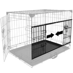 Cage Fer Ninja Edition Avec Porte Coulissante 91x61x69 Cm Noir -Pet Market Soldes Schuifdeur 2