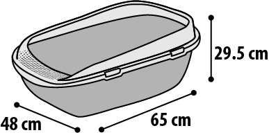 Flamingo Bac à Litière Garfy Gris XL 48x65x29,5cm 2 Flamingo Bac à Litière Garfy Gris XL 48x65x29,5cm – Image 2